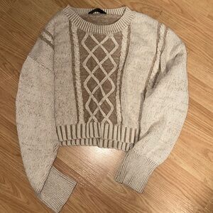 Mid rise crop knit sweater